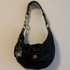 2005 Vintage Y2K Coach Black Nylon Shoulder Bag Purse